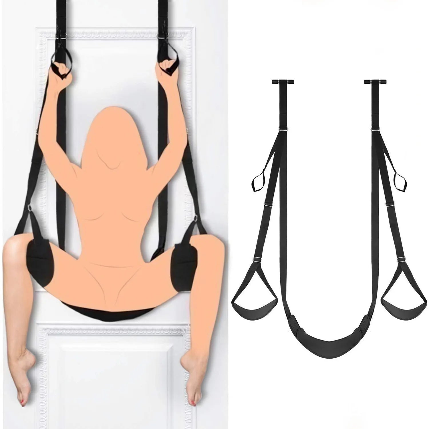 Adult Erotic Leather Furniture Game Toys with Door Swing Straps for BDSM Relationships