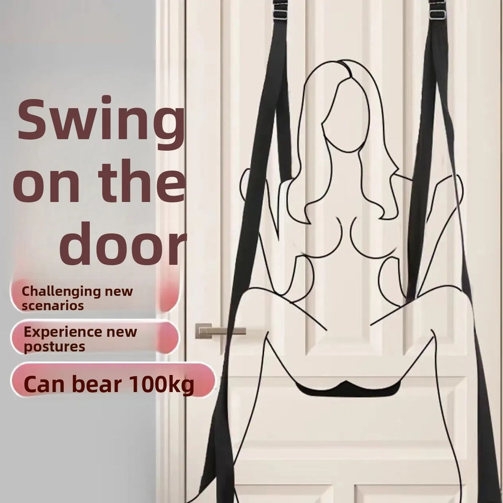 Adult Erotic Leather Furniture Game Toys with Door Swing Straps for BDSM Relationships