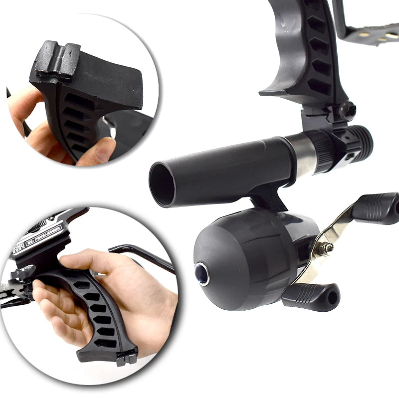 Piaoyu Upgraded Hunting Fishing Set Slingshot Red Laser Aiming Shooting with Fishing Reel Shooting Accessories
