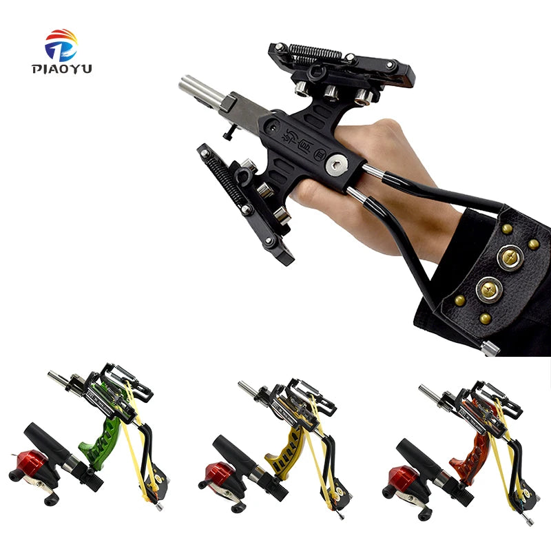Piaoyu Upgraded Hunting Fishing Set Slingshot Red Laser Aiming Shooting with Fishing Reel Shooting Accessories