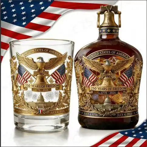 New Whiskey Glass Cup Wine 1776-2026 Edition Whiskey Wine Glass America Us 250th Anniversary We the People 2026 Whiskey Bottle