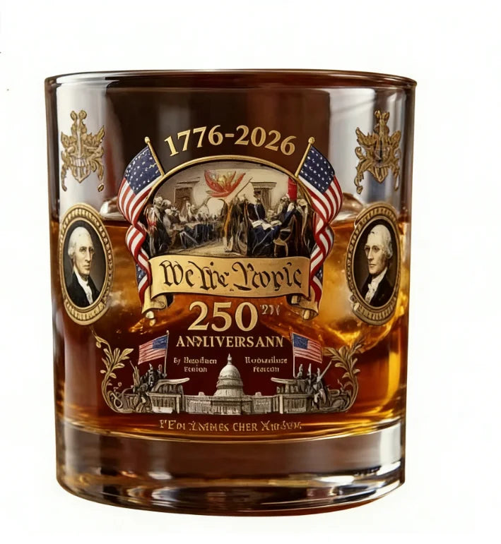 New Whiskey Glass Cup Wine 1776-2026 Edition Whiskey Wine Glass America Us 250th Anniversary We the People 2026 Whiskey Bottle