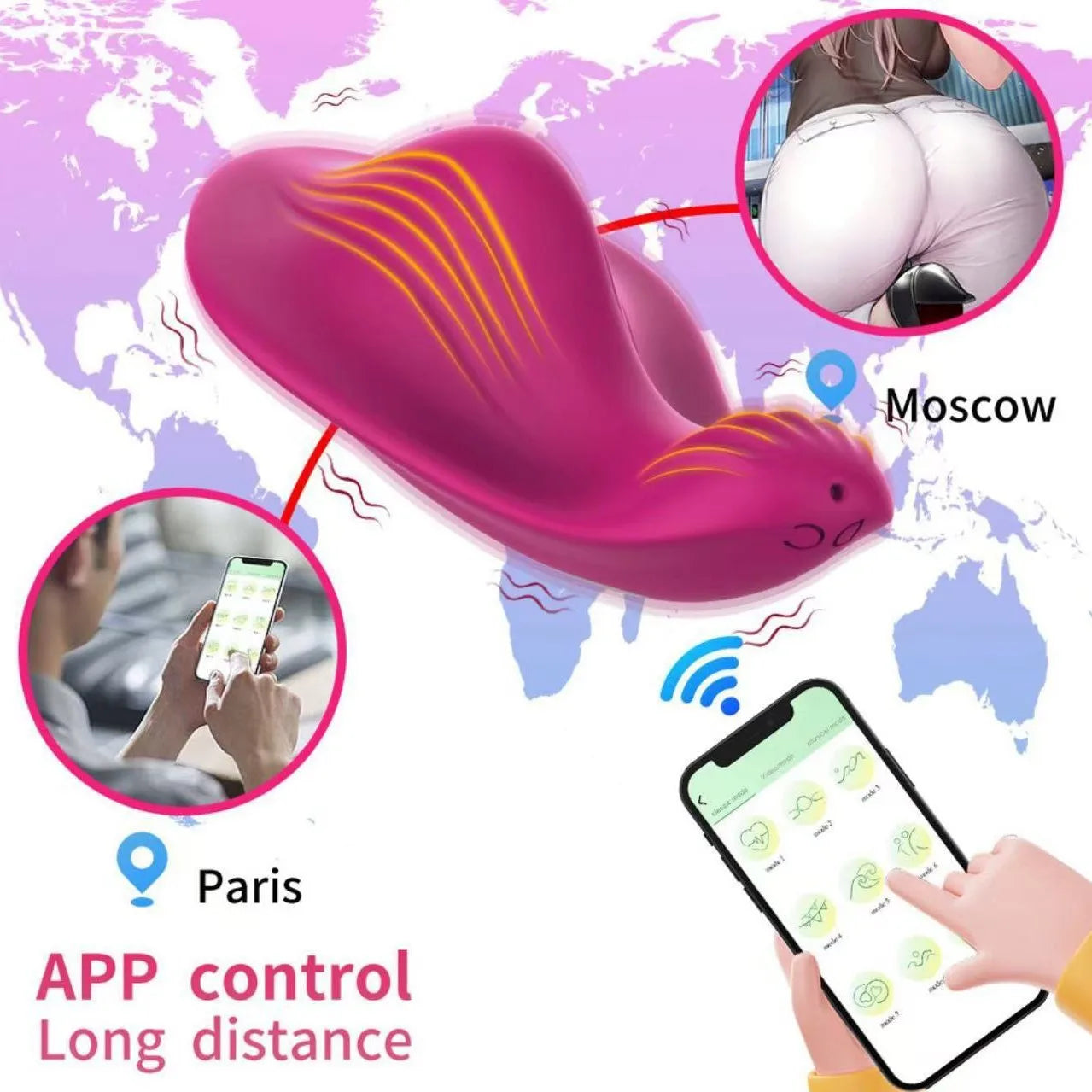 APP Wearable-Portable Remote Vibrator with Spermicide Customizable Frequency 120g for Women