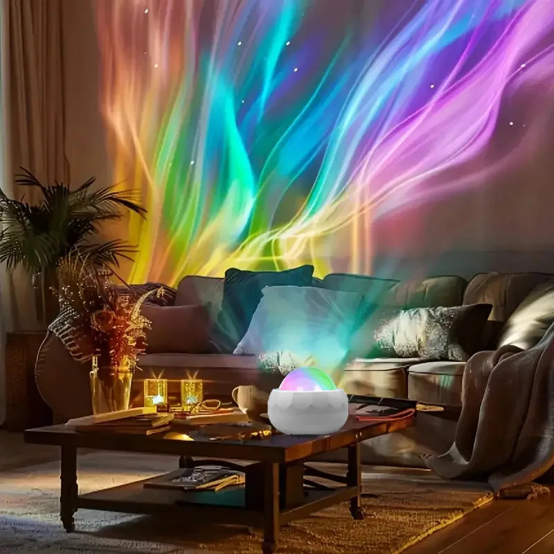 Colorful Water Ripple Projection Lamp Colorful Starry Sky Lamp Northern Lights Atmosphere Lamp USB Decorative Night Light