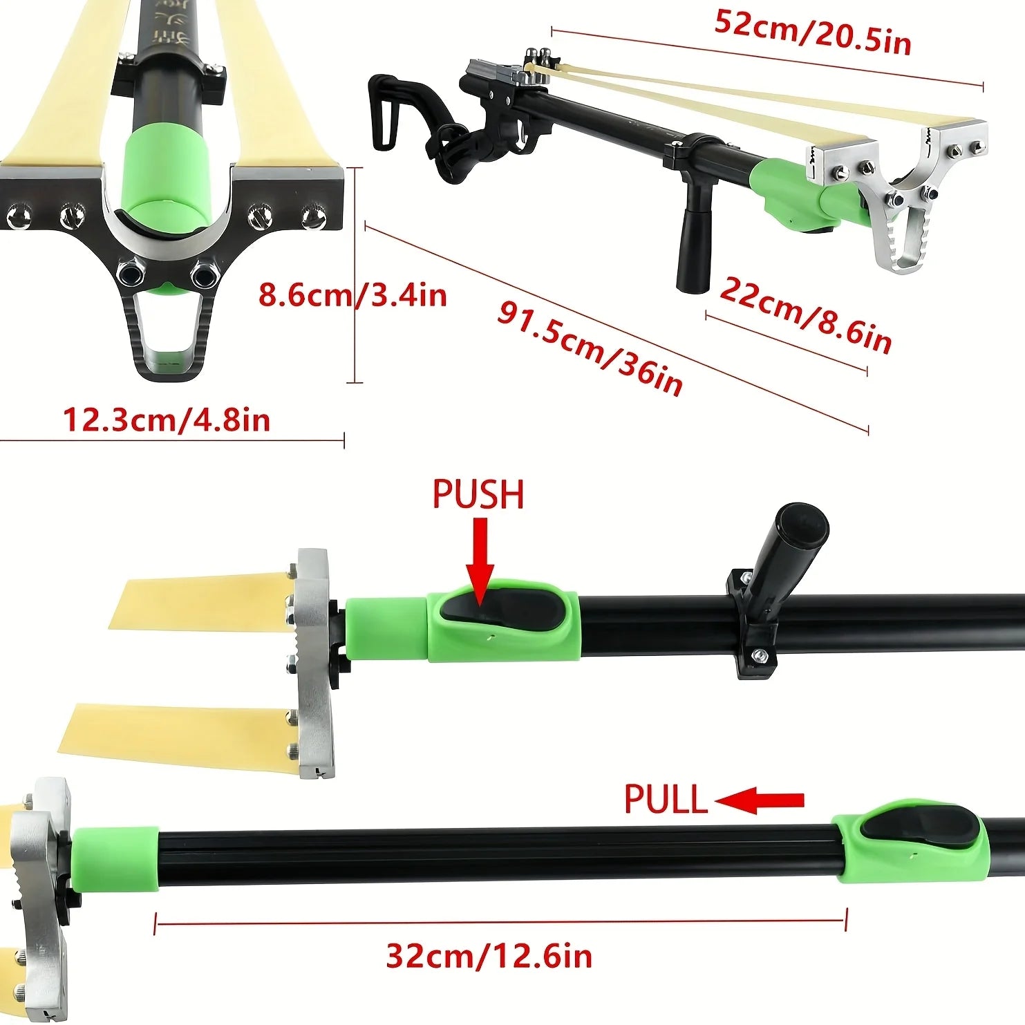 Adult Outdoor Hunting Slingshot Set, Includes 2 Rubber Bands and 50 Pellets
