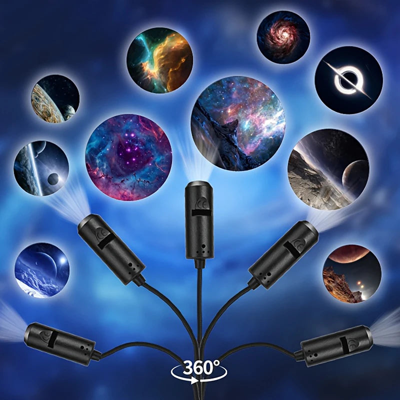 LED Galaxy Projection Light 1 Light+10 Pictures Change, LED Galaxy Projector, Starry Sky Lighting Night Light·