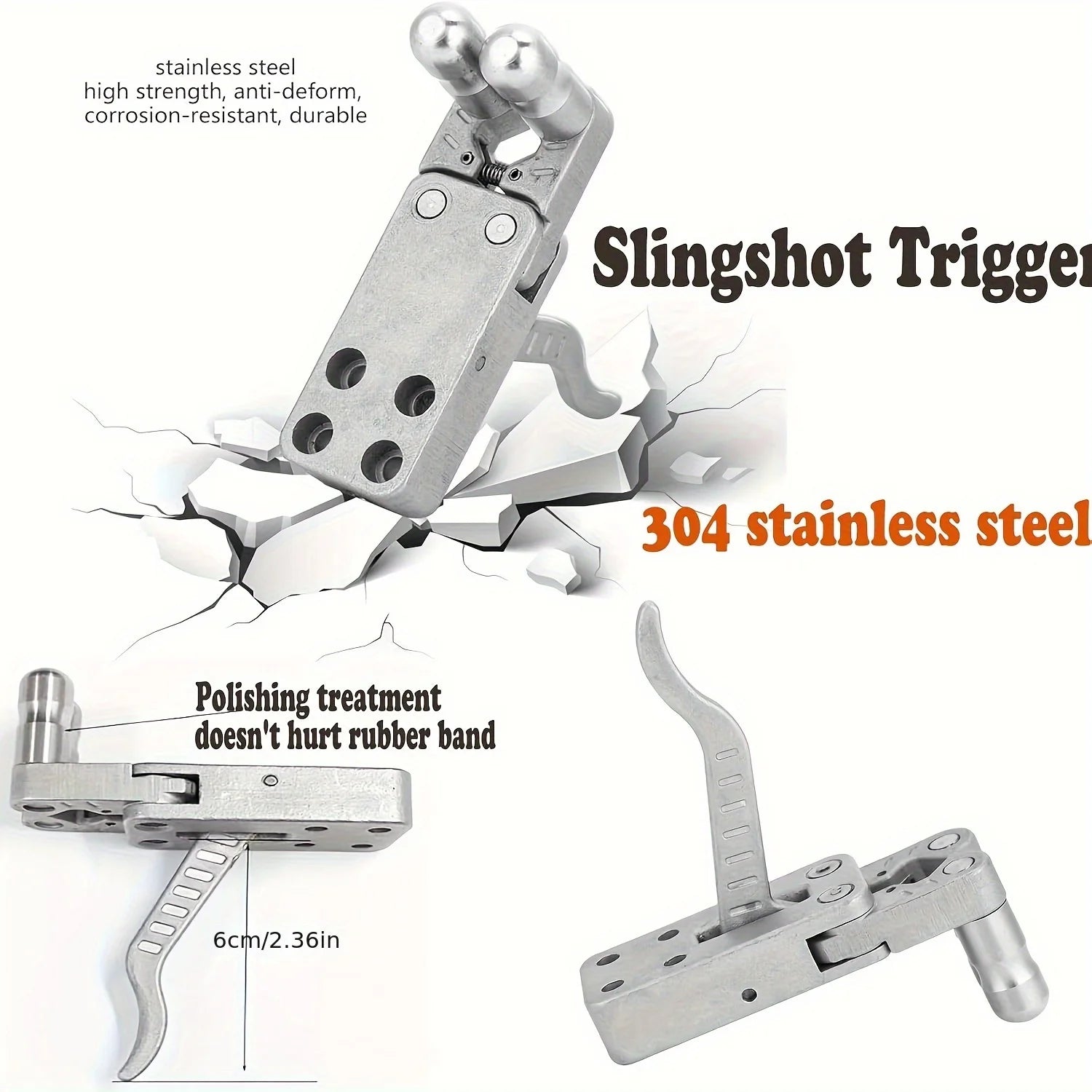 Adult Outdoor Hunting Slingshot Set, Includes 2 Rubber Bands and 50 Pellets