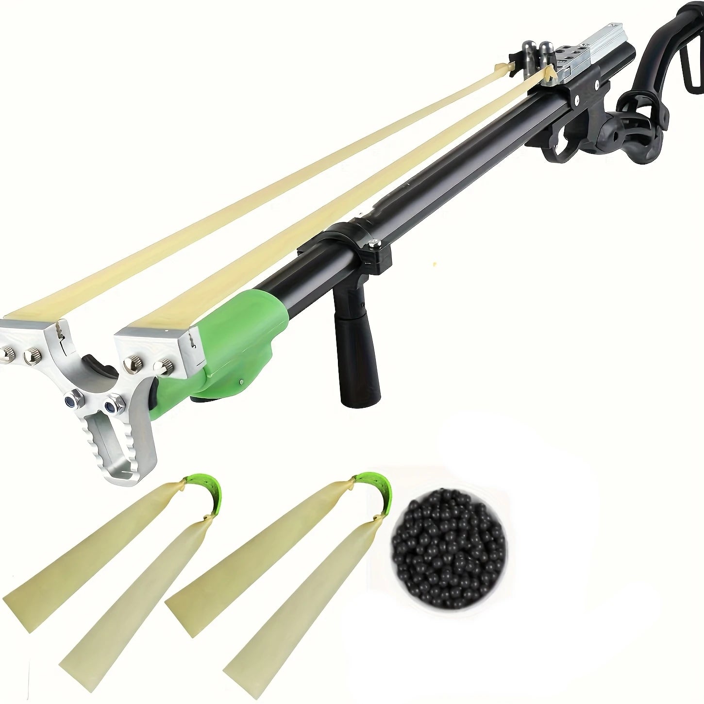 Adult Outdoor Hunting Slingshot Set, Includes 2 Rubber Bands and 50 Pellets