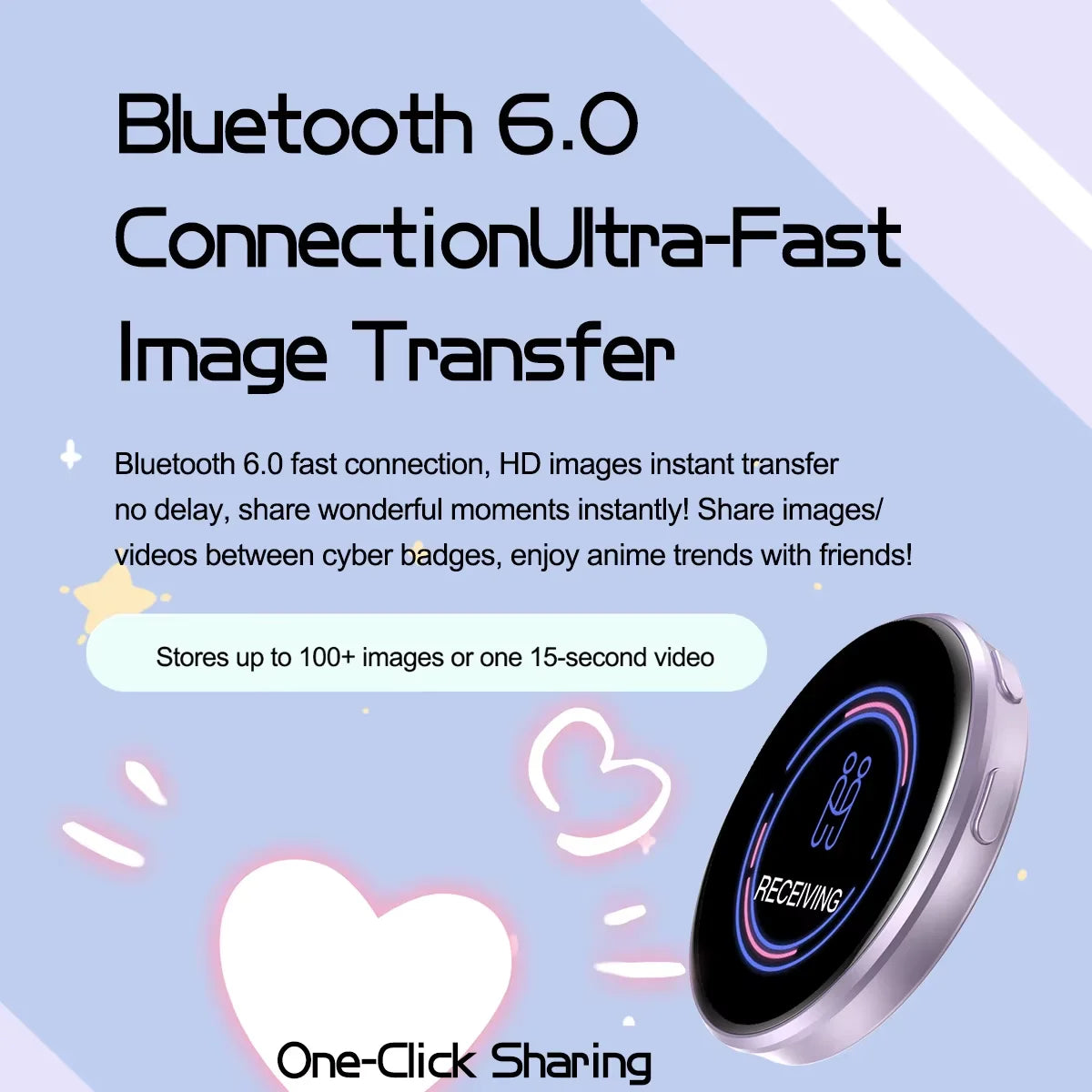 Dynamic Electronic Badge Display Pin 1.7 In Touch Screen Anime E-Badge For Game Peripherals Excellent Fans Friends Birthday Gift