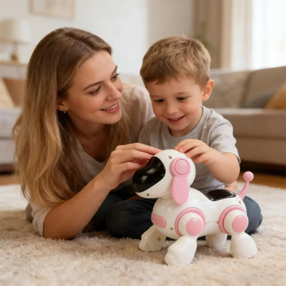 Interactive Robot Dog For Kids Electronic Walking Puppy With Lights & Singing Educational Toy Gift Without Battery K4x9