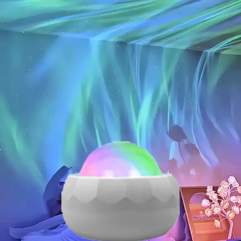 Colorful Water Ripple Projection Lamp Colorful Starry Sky Lamp Northern Lights Atmosphere Lamp USB Decorative Night Light