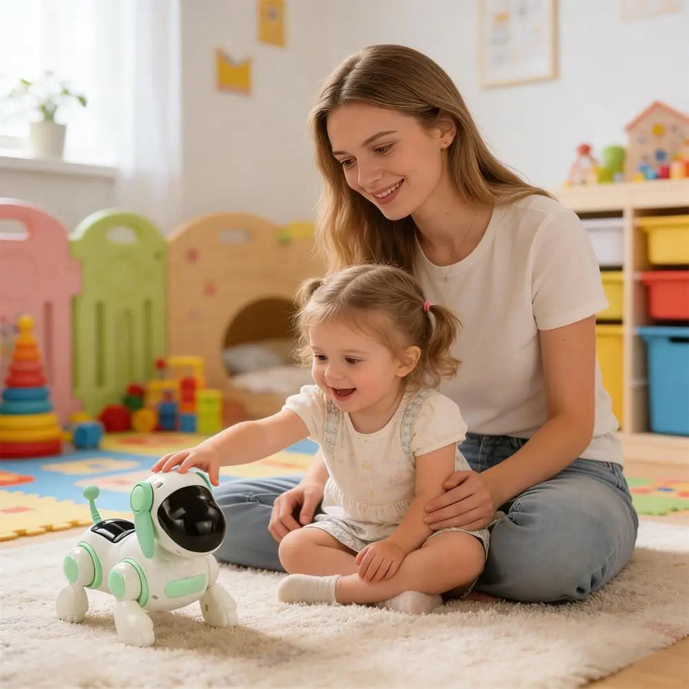 Interactive Robot Dog For Kids Electronic Walking Puppy With Lights & Singing Educational Toy Gift Without Battery K4x9