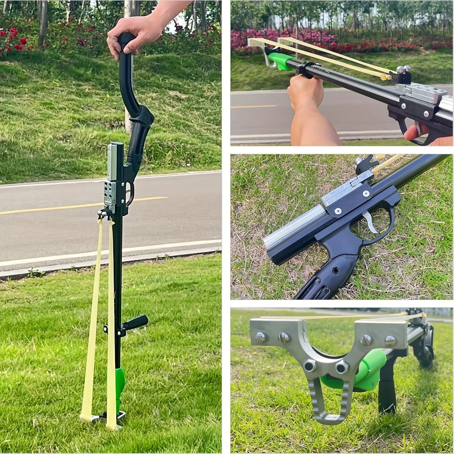 Adult Outdoor Hunting Slingshot Set, Includes 2 Rubber Bands and 50 Pellets
